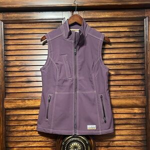 Ariat Rebar Stretch Canvas Softshell Vest Womens Small Purple Workwear Outdoor